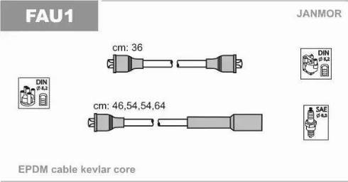Janmor FAU1 - Комплект запалителеи кабели vvparts.bg