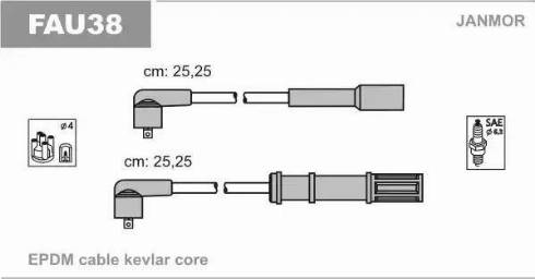 Janmor FAU38 - Комплект запалителеи кабели vvparts.bg
