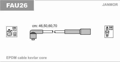 Janmor FAU26 - Комплект запалителеи кабели vvparts.bg