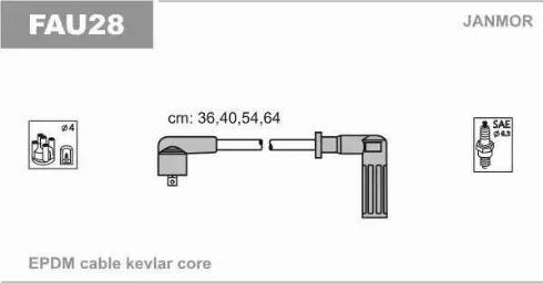 Janmor FAU28 - Комплект запалителеи кабели vvparts.bg