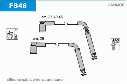 Janmor FS48 - Комплект запалителеи кабели vvparts.bg