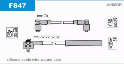 Janmor FS47 - Комплект запалителеи кабели vvparts.bg
