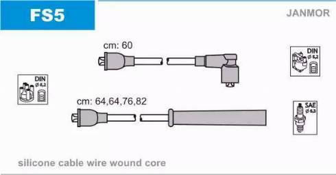 Janmor FS5 - Комплект запалителеи кабели vvparts.bg