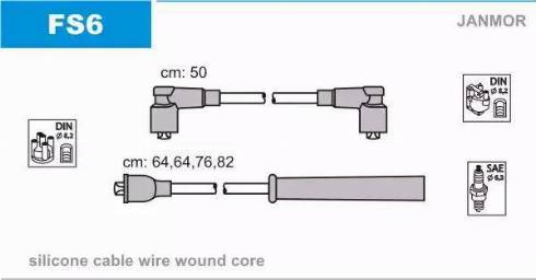 Janmor FS6 - Комплект запалителеи кабели vvparts.bg