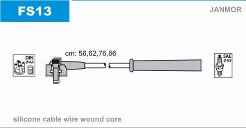 Janmor FS13 - Комплект запалителеи кабели vvparts.bg