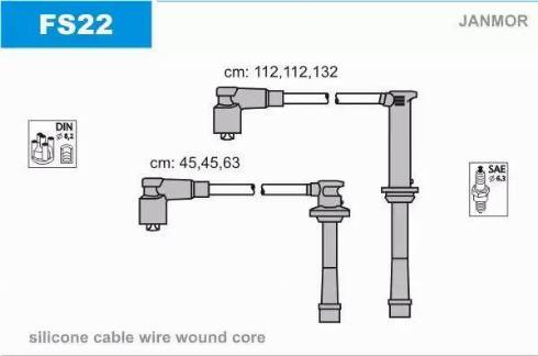 Janmor FS22 - Комплект запалителеи кабели vvparts.bg