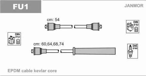 Janmor FU1 - Комплект запалителеи кабели vvparts.bg