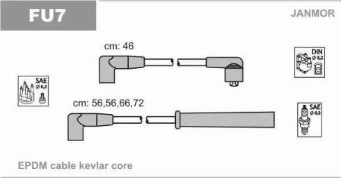 Janmor FU7 - Комплект запалителеи кабели vvparts.bg
