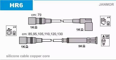 Janmor HR6 - Комплект запалителеи кабели vvparts.bg