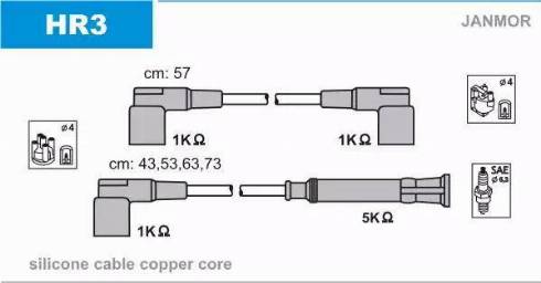 Janmor HR3 - Комплект запалителеи кабели vvparts.bg