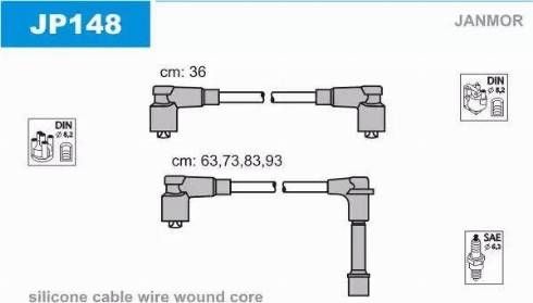 Janmor JP148 - Комплект запалителеи кабели vvparts.bg