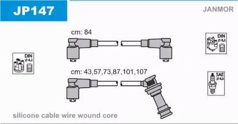 Janmor JP147 - Комплект запалителеи кабели vvparts.bg