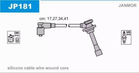 Janmor JP181 - Комплект запалителеи кабели vvparts.bg