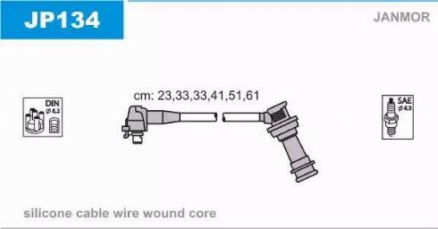 Janmor JP134 - Комплект запалителеи кабели vvparts.bg