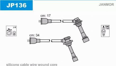Janmor JP136 - Комплект запалителеи кабели vvparts.bg