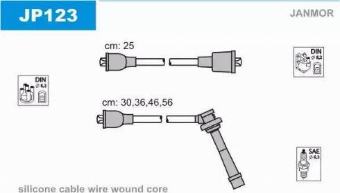 Janmor JP123 - Комплект запалителеи кабели vvparts.bg