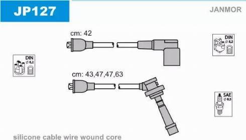 Janmor JP127 - Комплект запалителеи кабели vvparts.bg
