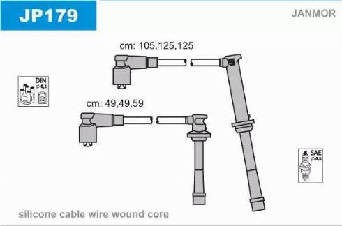 Janmor JP179 - Комплект запалителеи кабели vvparts.bg