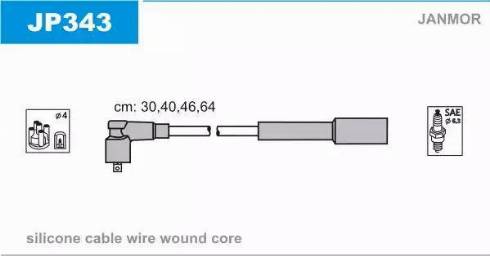 Janmor JP343 - Комплект запалителеи кабели vvparts.bg