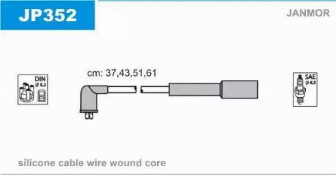 Janmor JP352 - Комплект запалителеи кабели vvparts.bg