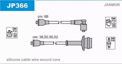Janmor JP366 - Комплект запалителеи кабели vvparts.bg