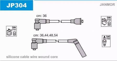 Janmor JP304 - Комплект запалителеи кабели vvparts.bg
