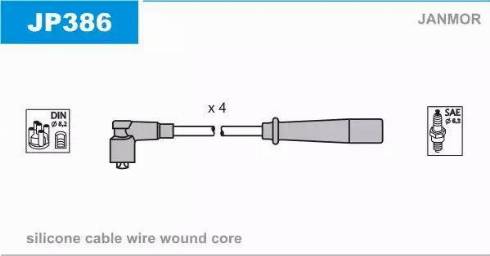 Janmor JP386 - Комплект запалителеи кабели vvparts.bg