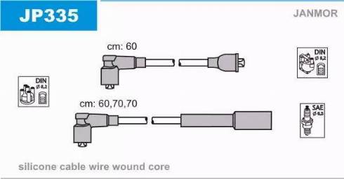 Janmor JP335 - Комплект запалителеи кабели vvparts.bg