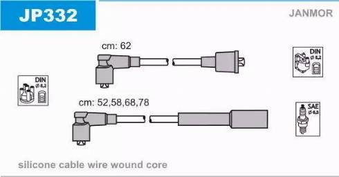 Janmor JP332 - Комплект запалителеи кабели vvparts.bg