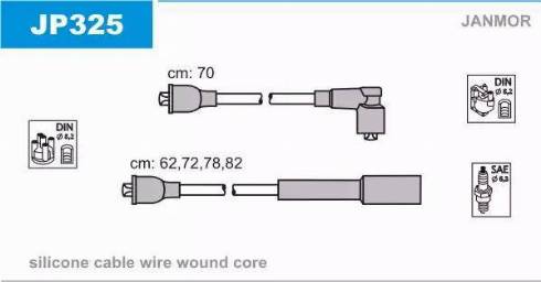 Janmor JP325 - Комплект запалителеи кабели vvparts.bg