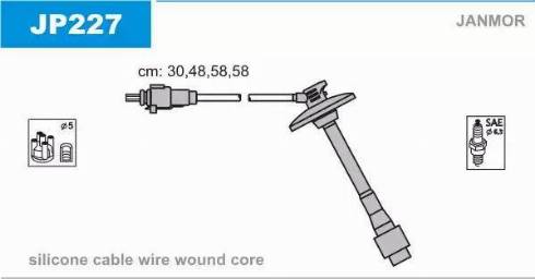 Janmor JP227 - Комплект запалителеи кабели vvparts.bg