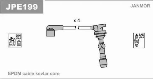 Janmor JPE199 - Комплект запалителеи кабели vvparts.bg