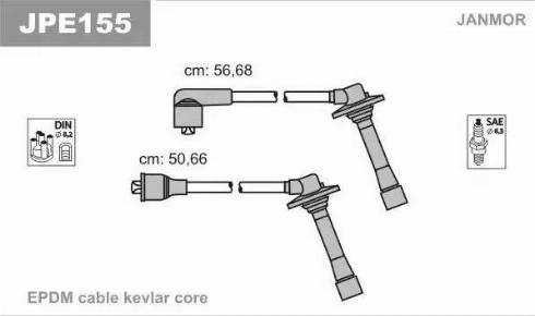 Janmor JPE155 - Комплект запалителеи кабели vvparts.bg