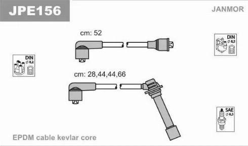 Janmor JPE156 - Комплект запалителеи кабели vvparts.bg