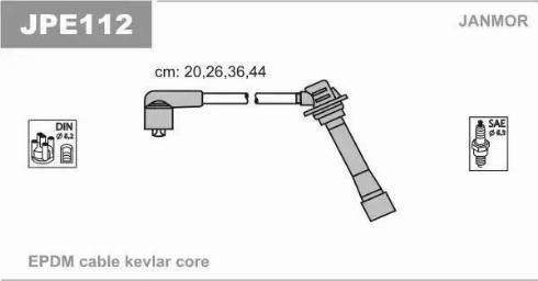 Janmor JPE112 - Комплект запалителеи кабели vvparts.bg