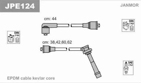 Janmor JPE124 - Комплект запалителеи кабели vvparts.bg