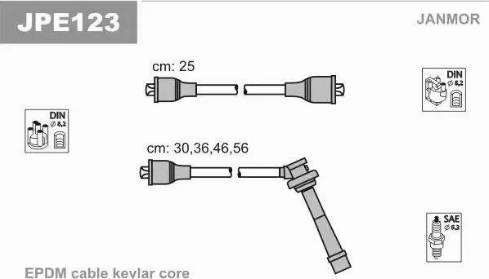Janmor JPE123 - Комплект запалителеи кабели vvparts.bg