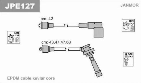 Janmor JPE127 - Комплект запалителеи кабели vvparts.bg