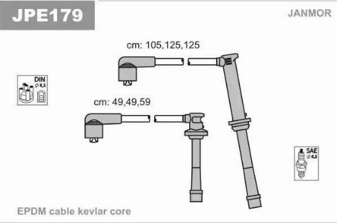 Janmor JPE179 - Комплект запалителеи кабели vvparts.bg