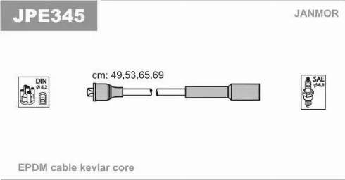 Janmor JPE345 - Комплект запалителеи кабели vvparts.bg