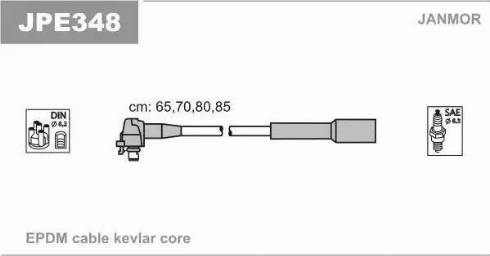 Janmor JPE348 - Комплект запалителеи кабели vvparts.bg