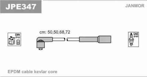 Janmor JPE347 - Комплект запалителеи кабели vvparts.bg