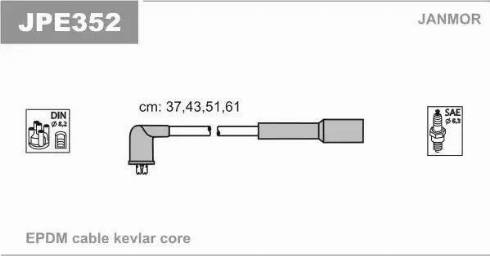 Janmor JPE352 - Комплект запалителеи кабели vvparts.bg