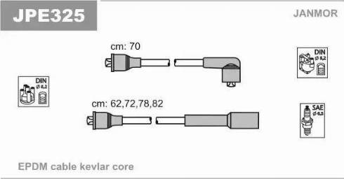 Janmor JPE325 - Комплект запалителеи кабели vvparts.bg