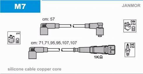 Janmor M7 - Комплект запалителеи кабели vvparts.bg