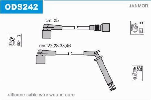 Janmor ODS242 - Комплект запалителеи кабели vvparts.bg