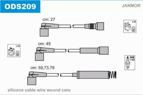 Janmor ODS209 - Комплект запалителеи кабели vvparts.bg