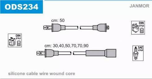 Janmor ODS234 - Комплект запалителеи кабели vvparts.bg