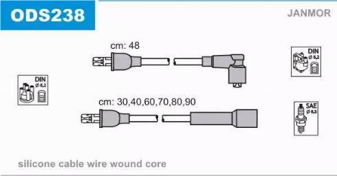 Janmor ODS238 - Комплект запалителеи кабели vvparts.bg