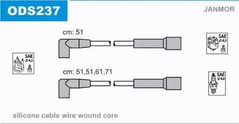 Janmor ODS237 - Комплект запалителеи кабели vvparts.bg